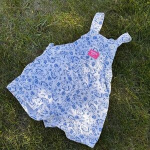 COPY - OshKosh B'gosh Blue and White Floral Overalls